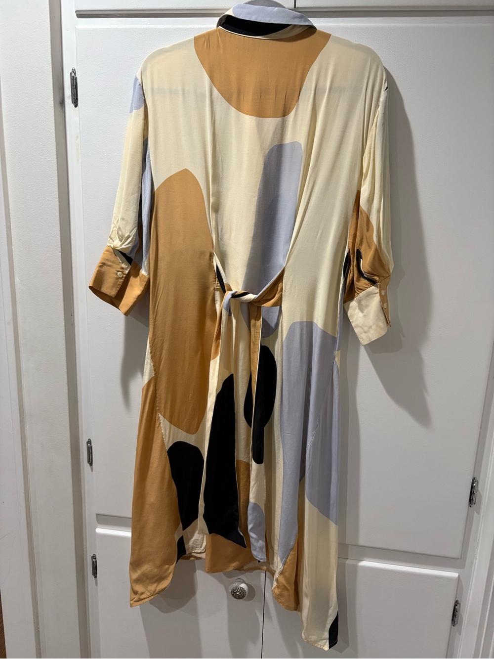 & Other Stories Beige and Cream Patterned Shirt Dress 6 two small stains see pic - Picture 7 of 15